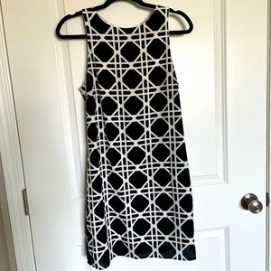 Black & White Art Deco Mini Dress (Size L)